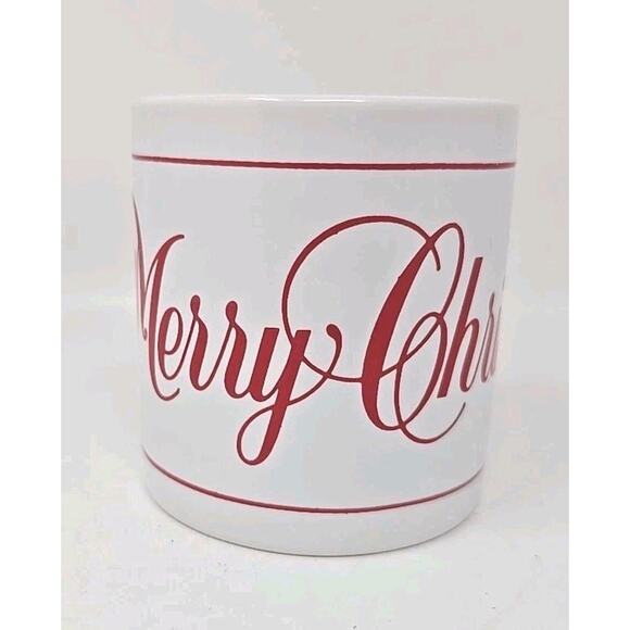 VTG 80’s CCCC England Merry Christmas 10 Oz Mug White Red EUC U307 - Picture 2 of 7